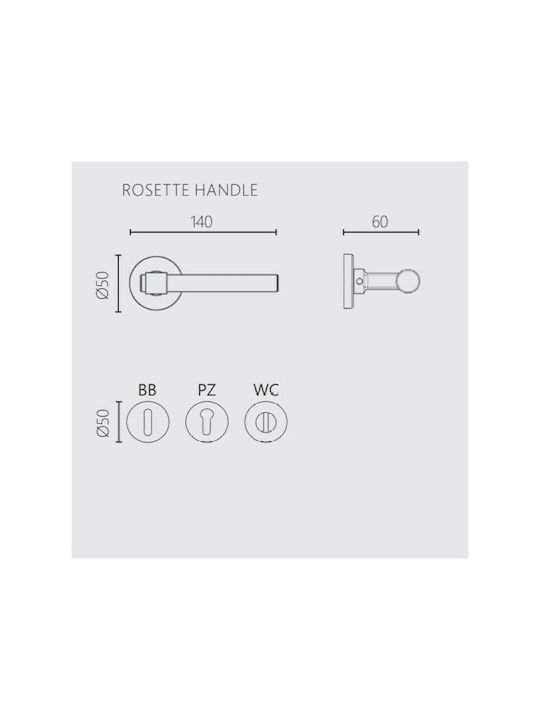 Zogometal Lever WC with Rosette 2321 2321 Pair with Rosette Nickel