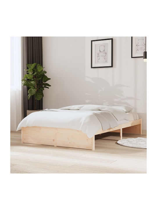 Κρεβάτι Ημίδιπλο από Μασίφ Ξύλο Φυσικό με Τάβλες για Στρώμα 120x200cm