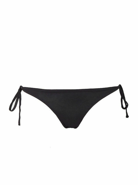 Chloe Bikini Slip με Κορδονάκια Μαύρο