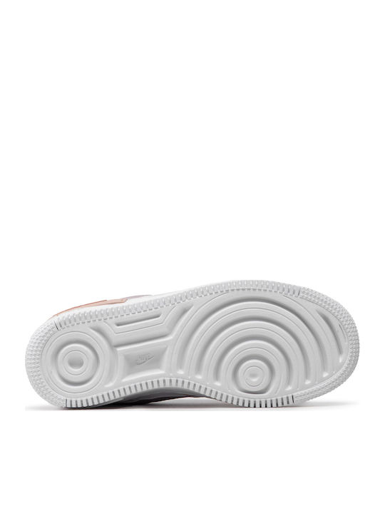 Nike Air Force Shadow Flatforms Sneakers White Pink Oxford