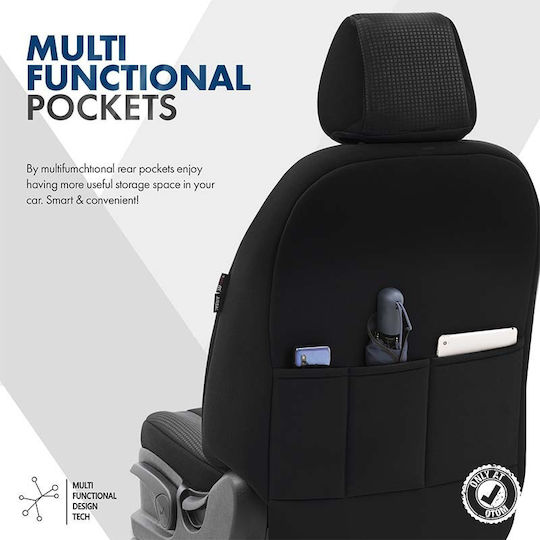 Otom Front Car Covers 11pcs Cotton Tempo Design Black