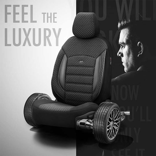 Otom Car Cover Set 11pcs Cotton Sport Plus Design Black
