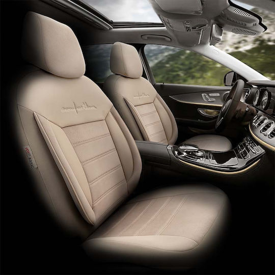 Otom Car Cover Set 11pcs Leatherette Comfortline Design Beige