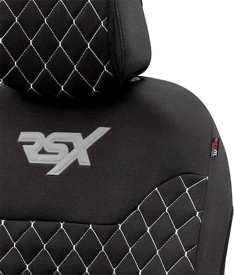 Otom Κάλυμμα Αυτοκινήτου 2τμχ Δερματίνη RSX Sport Μαύρα/Λευκά