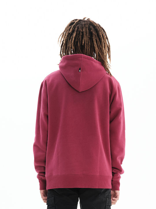 Basehit Herren Sweatshirt mit Kapuze Rasberry