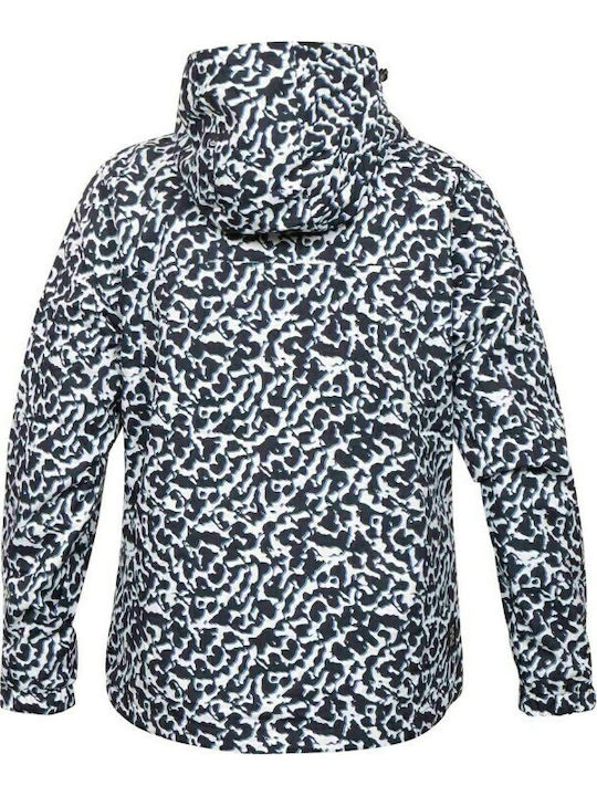 Women's Short Sports Jacket for Winter with Hood Animal Print