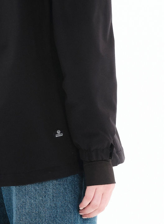 198. Women's Short Sports Jacket for Winter with Hood Black