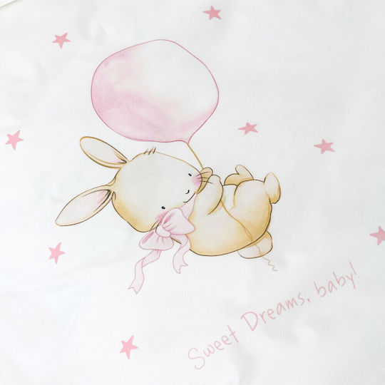 Borea Baby Duvet Cover Sweet Dreams Λευκή Ροζ 110x140cm