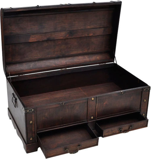 vidaXL Wooden Decorative Trunk Brown 90x51x42cm
