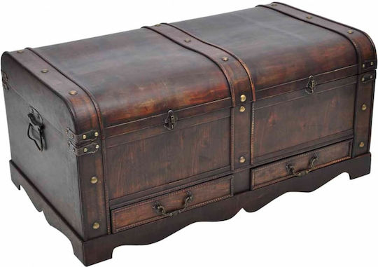 vidaXL Wooden Decorative Trunk Brown 90x51x42cm