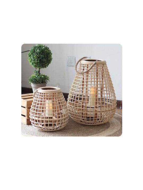 Lalos Fiji Φαναράκι Bamboo Επιδαπέδιο Καφέ 38x38x48εκ.