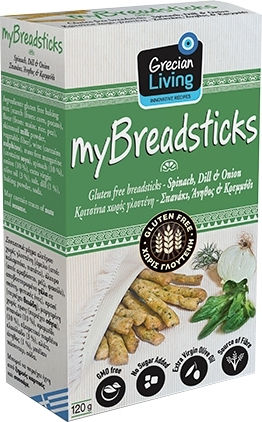Grecian Living Хлебни пръчици със спанак, копър и лук без Глутен 120gr