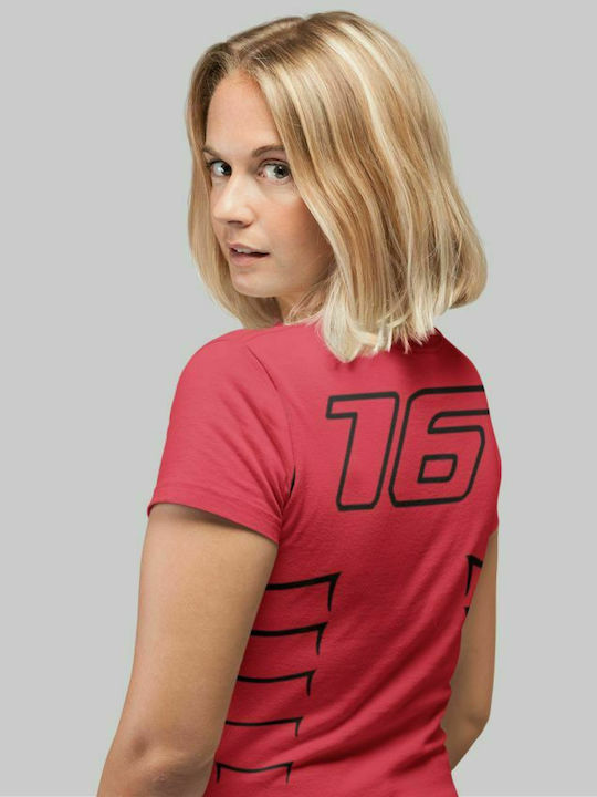 TKT Charles Leclerc Ferrari Women's Athletic T-shirt Red charlectw-r-xxl