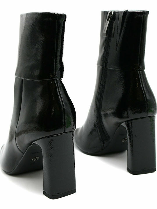 Stiefeletten Damen aus Lackleder Schwarz