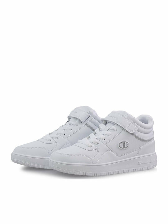 Rebound Vintage Mid G Kinder Sportschuhe Basketball mit Bügel- und Schleifenverschluss Weiße