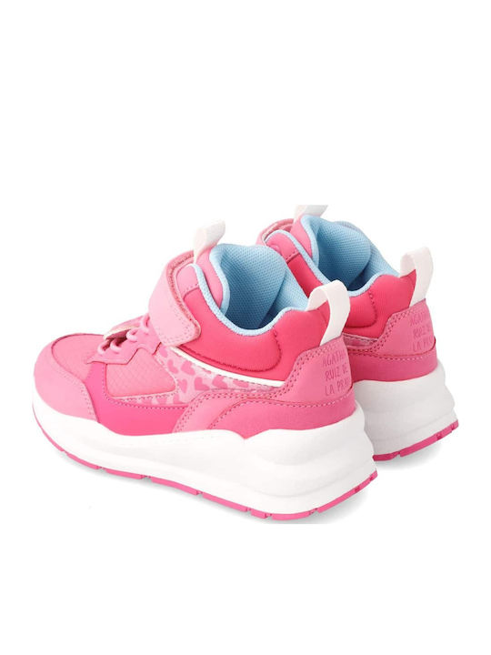 Kids Sneakers High Anatomic with Scratch Fuchsia