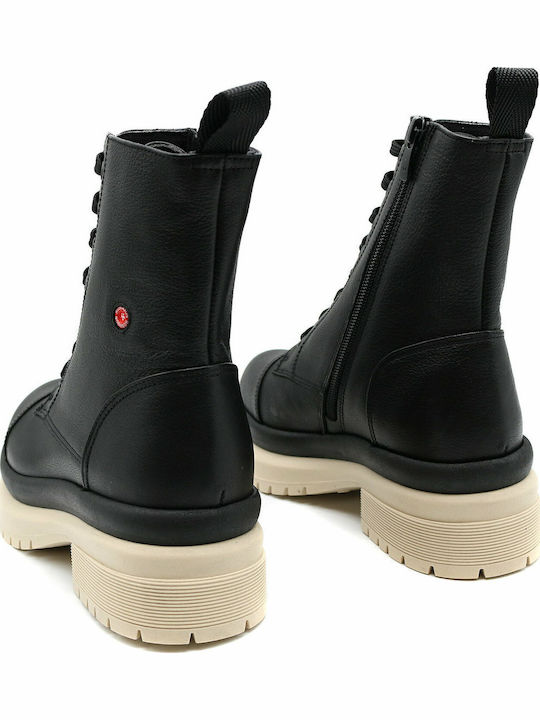 Leder Stiefeletten Damen Schwarz