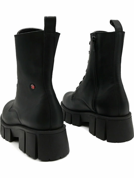 Leather Women's Ankle Boots Black