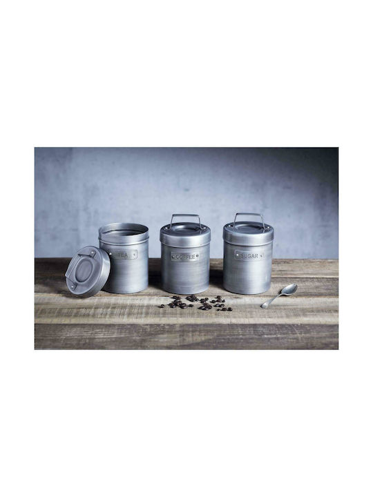 Kitchen Craft Βάζο Καφέ με Αεροστεγές Καπάκι Μεταλλικό σε Γκρι Χρώμα