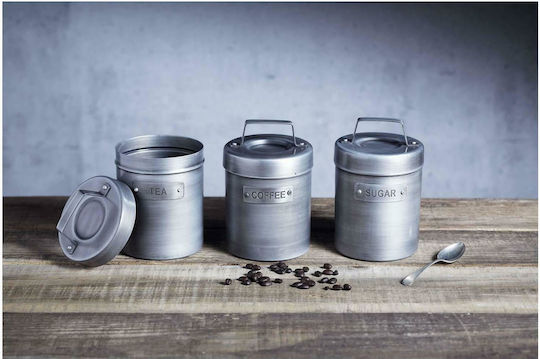 Kitchen Craft Industrial Coffee Jar with Airtight Lid Metallic Grey 1000ml