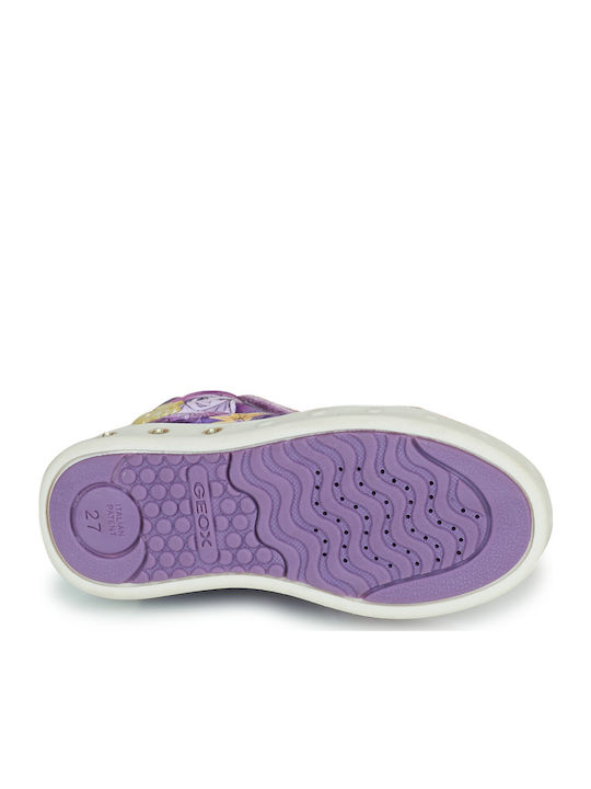 J SKYLIN Παιδικά Sneakers High Ανατομικά με Σκρατς & Φωτάκια Μωβ