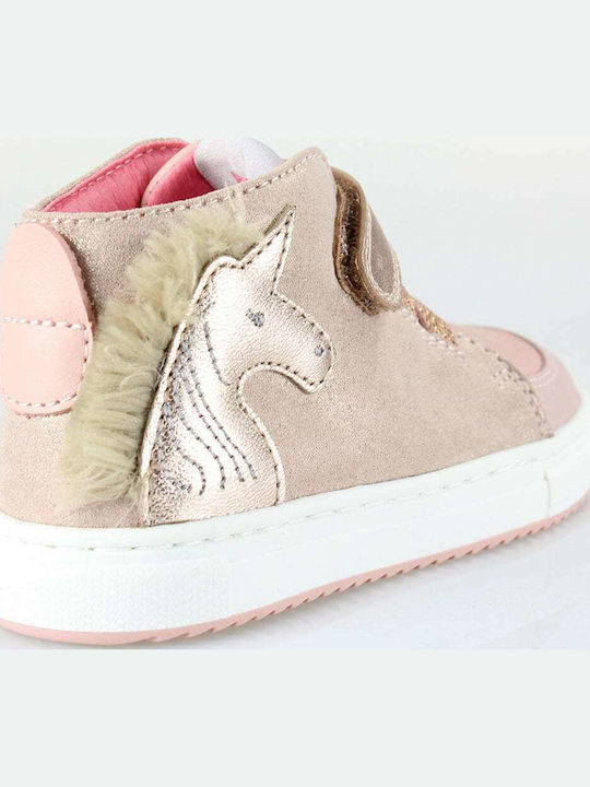 Παιδικά Sneakers High με Σκρατς Ροζ