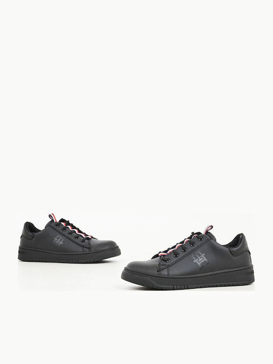 CUT LACE-UP Kids Sneakers Black