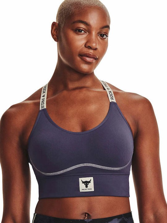 Project Rock Infinity Mid Women's Sports Bra without Padding Tempered Steel//Summit White