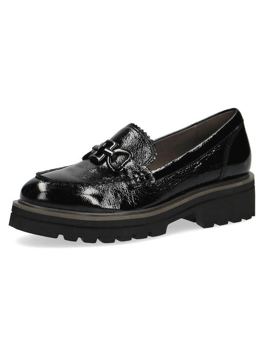 Caprice Leather Women's Moccasins in Black Color