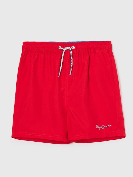 Pepe Jeans Sammy Front Logo Boy Kids Swimwear Swim Shorts Red