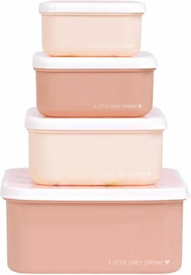 A Little Lovely Company Butterflies Plastic Kids' Lunch Set Pink