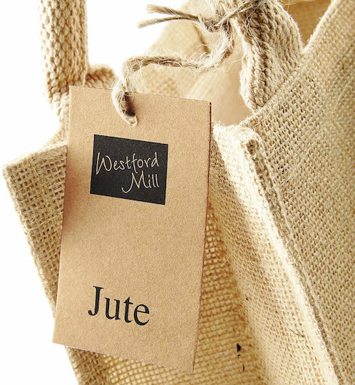 Westford Mill Plastic Packaging Bag with Handle 12x20x20cm Beige
