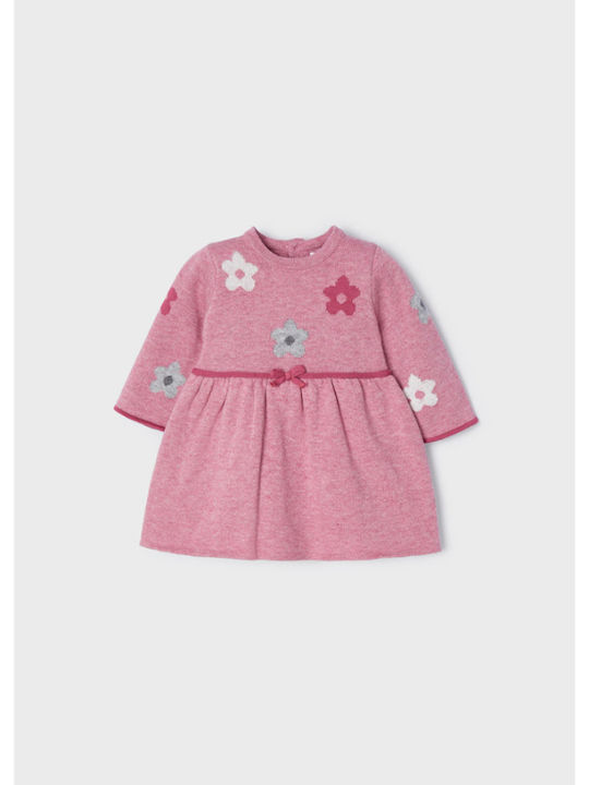 Mayoral Kids Dress Long Sleeve Pink