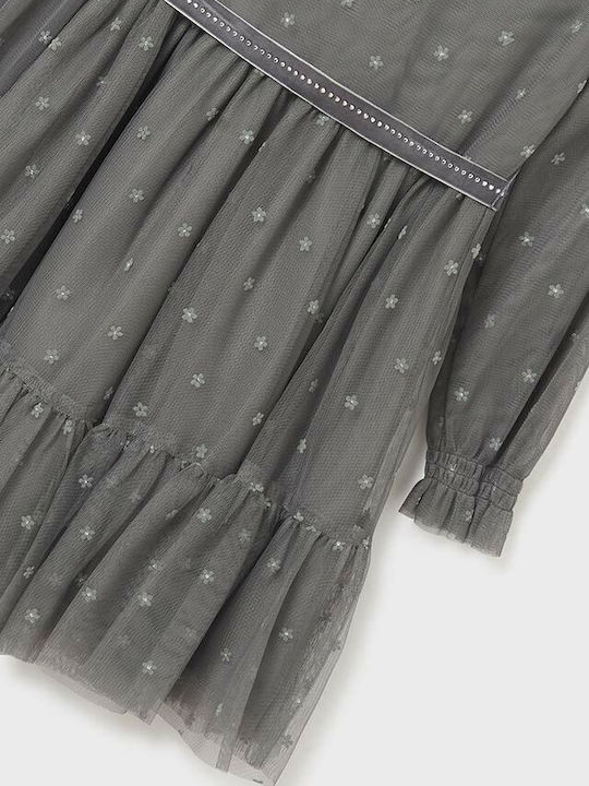 Kinderkleid Langärmelig Tüll Gray