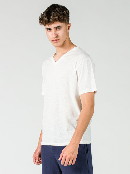 GSA Men's Short Sleeve T-shirt with V-Neck White