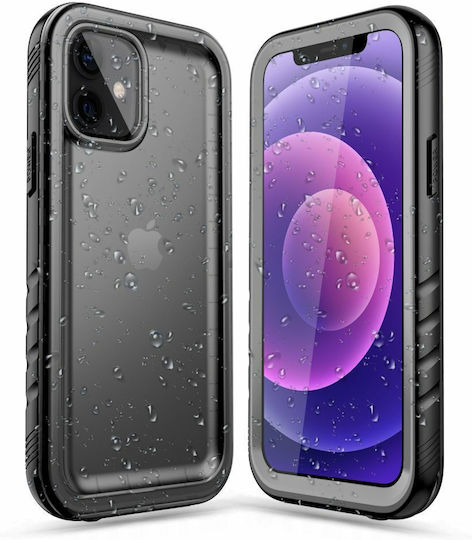 Tech-Protect Shellbox IP68 360 Full Cover Plastic / Silicone Waterproof Black (iPhone 12 / 12 Pro)