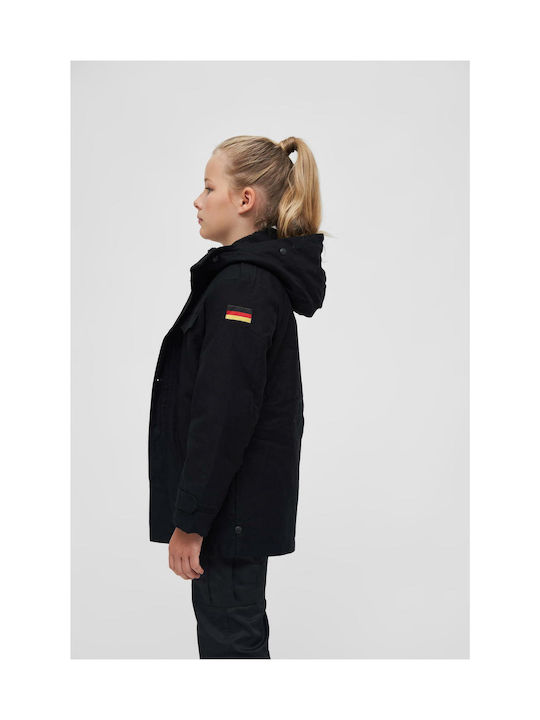 Brandit Kids Parka Long Hooded Black