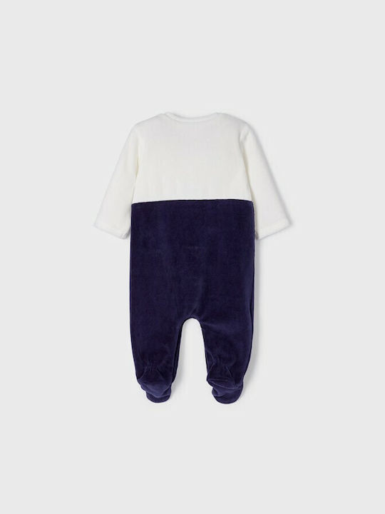 Mayoral Set Baby Strampler Langärmliges Samt Marineblau