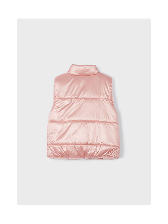 Mayoral Kids Quilted Jacket Sleeveless short Pink