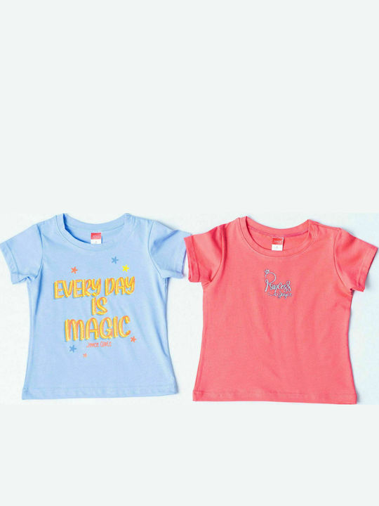 Set of Kids' T-shirts Blue / Pink Summer