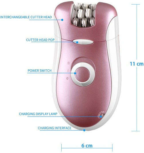 Kemei Αποτριχωτική Μηχανή Epilator για Σώμα & Μπικίνι KM-2068 Ροζ