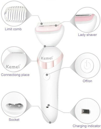 Kemei Σετ Αποτρίχωσης Epilator για Πρόσωπο & Σώμα KM-7203