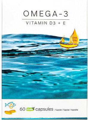 Vencil Omega-3 Plus Vitamins D3 & E Ulei de pește 60 capace