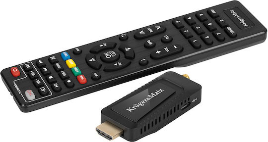Kruger & Matz Mini Tuner DVB-T2 H.265 KM9999 Ψηφιακός Δέκτης Mpeg-4 Full HD (1080p) Συνδέσεις HDMI / USB
