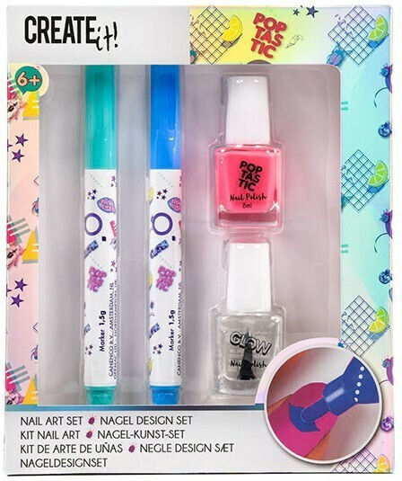 Canenco Set zur Erstellung von Nageldesigns Manikürspiel Rosa Grün Schwarz