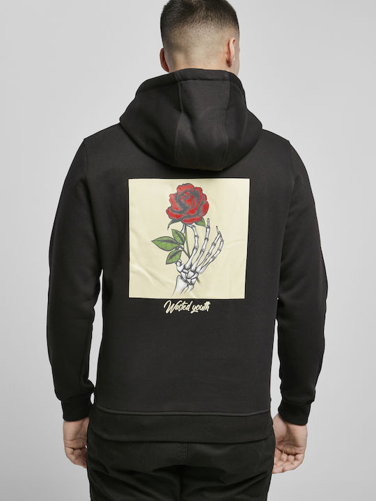 Wasted Youth MT1537 Φούτερ με Κουκούλα Μαύρο