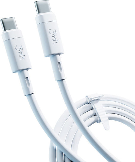 3MK Hyper Silicone USB 2.0 Cable USB-C male - USB-C 60W Λευκό 1m