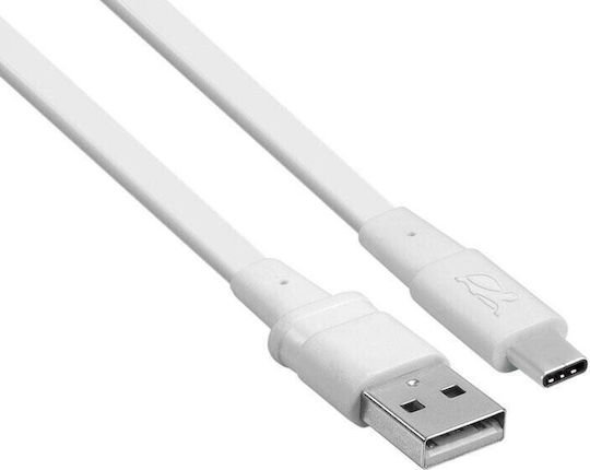 Rivacase Flat USB 2.0 Cable USB-C male - USB-A Λευκό 1.2m PS6002