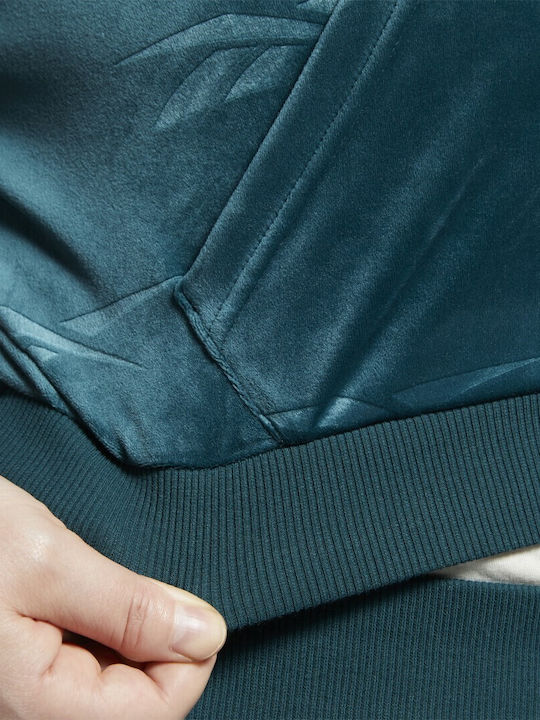 Plus Size Γυναικεία Ζακέτα Φούτερ Βελουτέ Πράσινη
