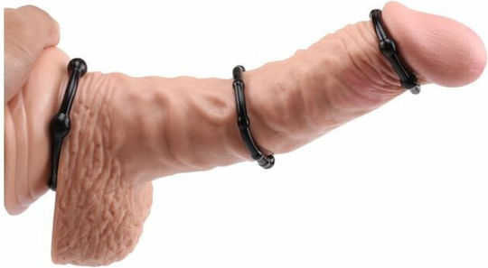 Chisa Novelties Beaded Cock Rings Black